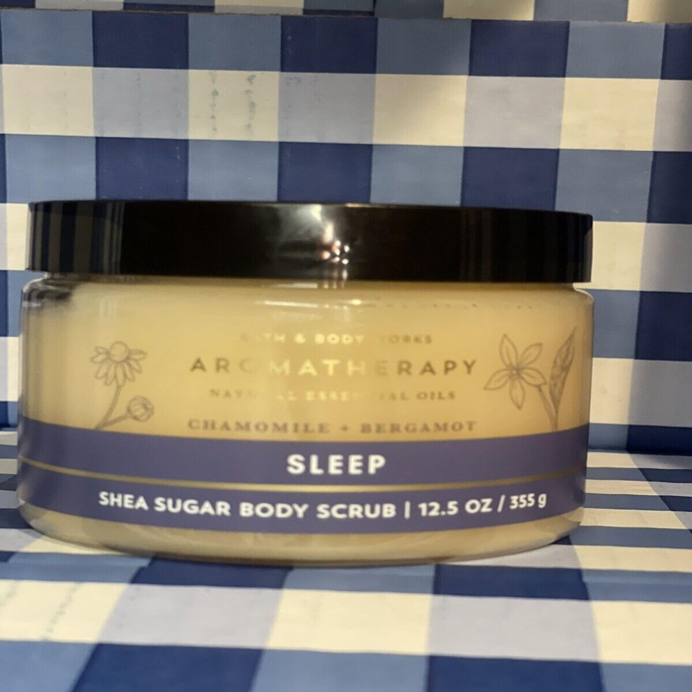 Aromatherapy Sleep Chamomile Bergamot Sugar Scrub 12.5oz Shea Sugar BATH Body Scrub 12.5 oz