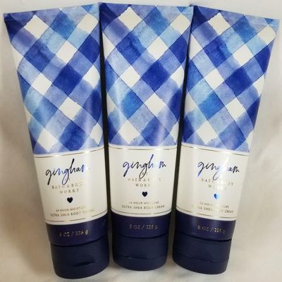 3 GINGHAM Ultimate Hydration bath & Body Cream 8 oz