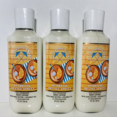 3 SPARKLING ORANGE SPRITZ Bath & Body Super Smooth Body Lotion 8 OZ