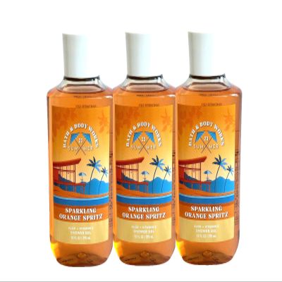 3 SPARKLING ORANGE SPRITZ bath & Body Wash Shower Gel 10 oz