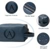 Aganmi Personalized Gifts Travel Toiletry Bag for Men Engraved Initial PU Leather Waterproof Shaving Bag for Toiletries Accessories Fathers Day Birthday Gift for Men Dad Husband Son, Dark Blue V view 4