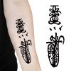 Blessing FengShui Talisman Tattoo - Body Energy Armor for Peace & Protection | 15-Day Waterproof Back/Arm/Leg Decal | Wu Xing Element Activation (Classic Black) view 1