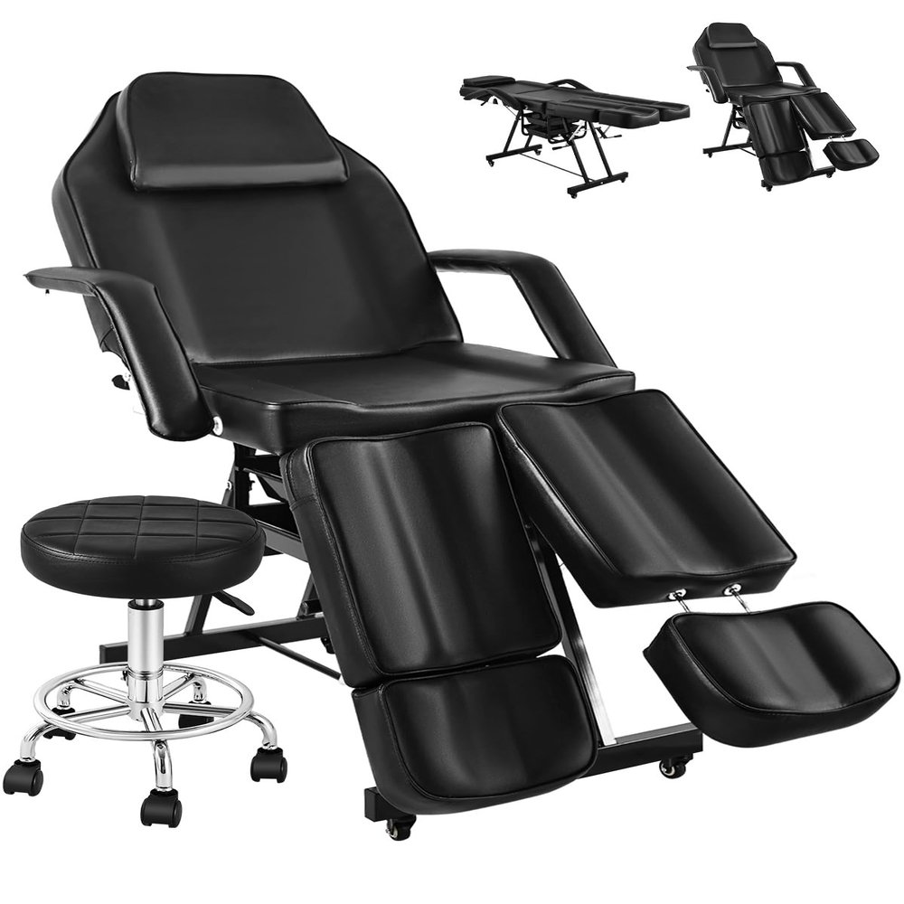 Hicomony Tattoo Bed Portable Tattoo Chair for Artist with Wheels, Facial Chairs for Esthetician Professional Adjustable Extension Lash Bed Massage Salonbed
