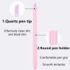 12 Pieces Stone Nail File Nail Cuticle Pusher and Buffing Tool for Home and Salon Use, Pink view 3