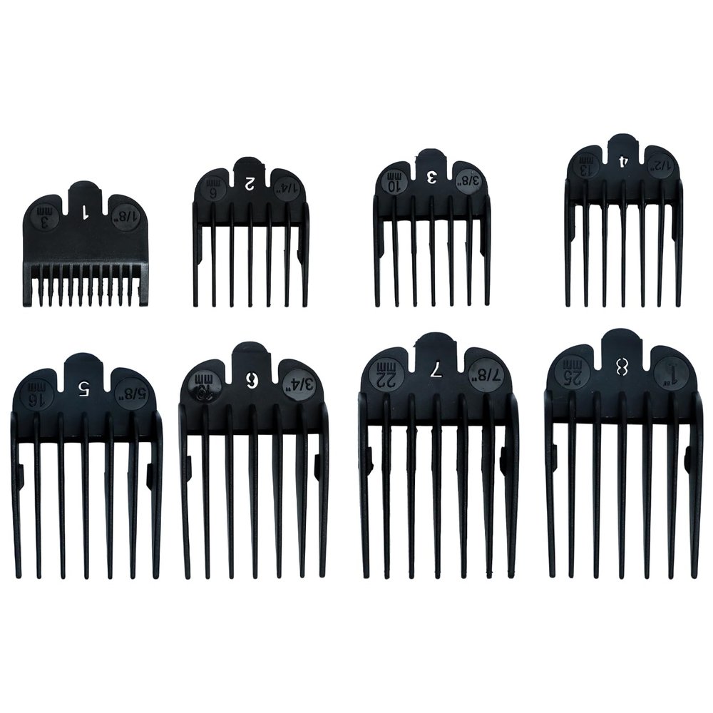 Clipper Guards Set for Hair Clippers - 1/8" to 9/8" (3mm to 25mm) Hair Cutting Guards, Compatible with Most Clippers, Includes 8 Sizes for Precision Haircuts