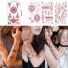 10 Sheets Brown Henna Tattoo Stickers Waterproof Women Lace Fake Tattoos for Wedding Masquerade Party Festival Body Art Decorations view 2
