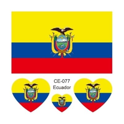 10Pcs/Set Ecuador South Korea Football Temporary Tattoo National Flag Sticker Women Men World Game Activities(Yellow blue)
