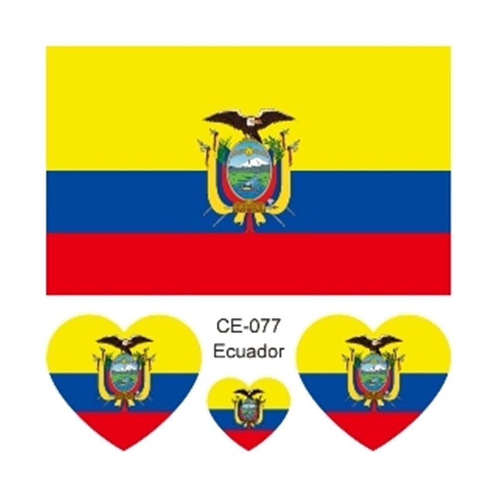 10Pcs/Set Ecuador South Korea Football Temporary Tattoo National Flag Sticker Women Men World Game Activities(Yellow blue)