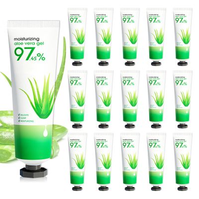 Fusang 16PCS Mini Aloe Vera Gel for Face & Body, Lightweight Moisturizing Travel Size Aloe Vera Lotion Bulk Skincare, Hydrating Long Lasting Refreshing Daily Moisturizer for All Skin Types