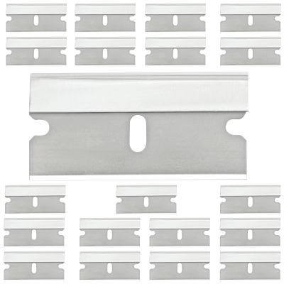 ISDVBUY 20 Pack Carbon Steel Razor Blades, Straight Edge Replacement Blades Heavy Duty Utility Blade, Sharp Blade for Scraping Box Cutting Glass and Paint Removal