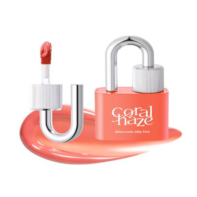 CORALHAZE Glow Lock Jelly Tint 111 Shine 4g, Hydrating Jelly Glow Lip Stain, Glass-Like Shine Lip Gloss, Long-Lasting Color, Moisturizing Lip Enhancer, Collectible Lock-Shaped Design, Korean Makeup