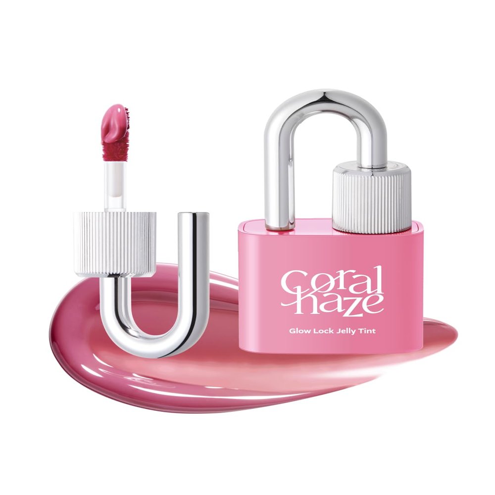 CORALHAZE Glow Lock Jelly Tint 115 Wish, Hydrating Water Glow Lip Stain, Non-Sticky Juicy Gloss, Long Lasting Glass Shine & Dewy Finish, Lightweight Moisturizing Lip Care, Korean Makeup