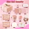 37pcs Bridesmaid Gifts Set Of 3 PinkMaid of Honor Proposal Box Gift,Scented Candle Salt Ball Makeup Bag Rectangular Hair Clip Bridesmaids Scrunchies Knot Bracelet Bridal Shower Wedding Party view 2