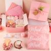 37pcs Bridesmaid Gifts Set Of 3 PinkMaid of Honor Proposal Box Gift,Scented Candle Salt Ball Makeup Bag Rectangular Hair Clip Bridesmaids Scrunchies Knot Bracelet Bridal Shower Wedding Party view 3
