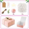 37pcs Bridesmaid Gifts Set Of 3 PinkMaid of Honor Proposal Box Gift,Scented Candle Salt Ball Makeup Bag Rectangular Hair Clip Bridesmaids Scrunchies Knot Bracelet Bridal Shower Wedding Party view 4