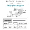 QWALIT Titanium Belly Button Piercing Kit Silver Floating Belly Button Piercing Kits Self Belly Piercings Gun at Home Surgical Steel Implant Grade Titanium Belly Rings Flat Back Navel Ring Yellow view 2