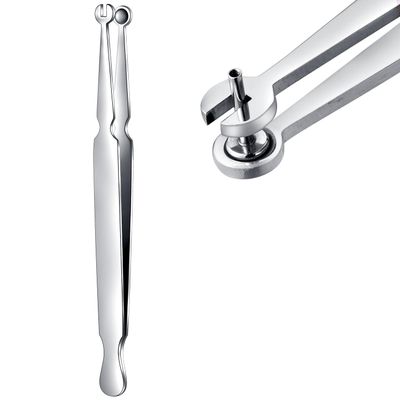 QWALIT 1pcs Piercing Assistant Tool Barbell Jewelry Clamps Pliers Piercing Catch Stainless Steel Tweezers for Tongue Rings Labret Lip Studs Flat Back Earrings Holder Changing Jewelry Removal Tools