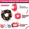 15 Sets Softball Scrunchies Softball Hair Accessories Party Favors for Girls Sport Hair Ties with Inspirational Cards Bulk Sport Lovers Gifts for Team Women Friendsgiving Christmas view 2