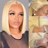 10 Inch 613 Blonde Bob Wig Human Hair 180 Density Straight Lace Front Wigs Human Hair Pre Plucked 613 Lace Front Wig Human Hair Short Blonde Wig 13x4 HD Lace Frontal Short Bob Wigs for Black Women view 1