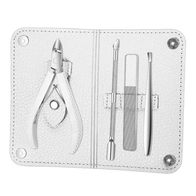 4 Pcs/Set Cuticle Trimmer Cuticle Remover with Cuticle Pusher Stainless Steel Pedicure Manicure Tool Nails Care Tool