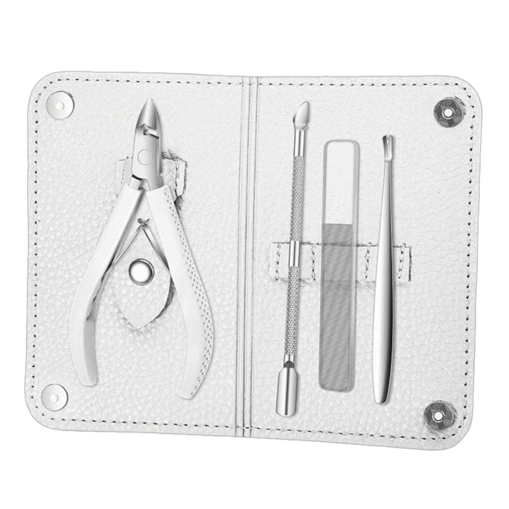4 Pcs/Set Cuticle Trimmer Cuticle Remover with Cuticle Pusher Stainless Steel Pedicure Manicure Tool Nails Care Tool