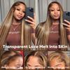 AMIRTY Honey Blonde Wig Human Hair 200% Density Straight HD Lace Front Wigs Human Hair Pre Plucked Ombre 13X6 Lace Front Wig for Women With Baby Hair26Inch view 2