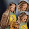 AMIRTY Honey Blonde Wig Human Hair 200% Density Straight HD Lace Front Wigs Human Hair Pre Plucked Ombre 13X6 Lace Front Wig for Women With Baby Hair26Inch view 3