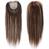 IVGTOP Highlight Blonde Silk Skin Base Topper with Lace Front Remy Human Hair Topper for Women Silk Top Toupee with Clips in (8x8inch, 16inch, Closed Weft) view 2