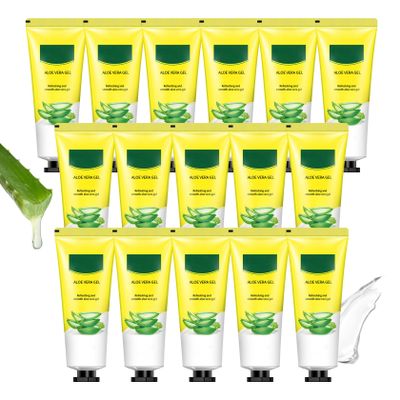 JunKuJK 16PCS Aloe Vera Gel for Face,Made within 100% Organic Aloe Vera Gel,Natural Hydrating Pure Vera Moisturizer for Soothing Skincare,Moisturizing Aloe Lotion for Skin,Face,After Sun Care,16.93oz