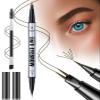 Microblading Eyebrow Pen, Eyebrow Pencil Brown Hair Like Natural Liquid Brow Contouring Pen, 2-in-1 Dual-Ended Long Lasting Eye Brow Filler Pencil with Precise 2 Micro-Fork-Tip (Black Brown) view 1