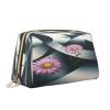 YVNKHKU Makeup Bag Women Toiletrie Showe Brush Skin Care Travel Organizer Purse Me Large Makeup Purse Accessories & ToteSmooth curves, rotating flowers view 2