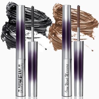 2PCS Upgrade Iron Wand Mascara, Telescopic Tubing Mascara Black Washable Metal WandMascara, 3D Curling Iron Wand Fiber Lash ExtensionMascara Non-Clumping Smudge-Proof Long Lasting No-Flake