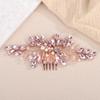 Rumtock Pink Crystal Hair Comb with Pearl Side Headpiece for Wedding Brides Women Handmade Jewelry (Pink) view 1