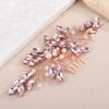 Rumtock Pink Crystal Hair Comb with Pearl Side Headpiece for Wedding Brides Women Handmade Jewelry (Pink) view 2