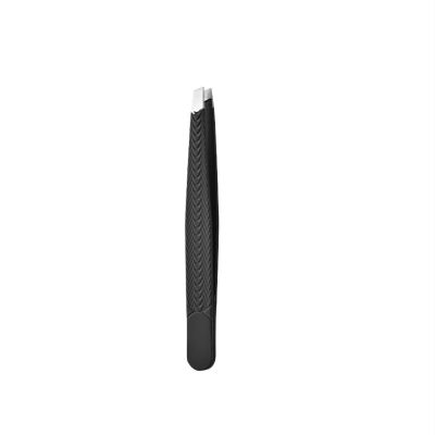 Eyebrow Tweezers Stainless Steel Precision Slant Tweezers Facial Hair Removal Beauty Tools(Black 1 pcs)
