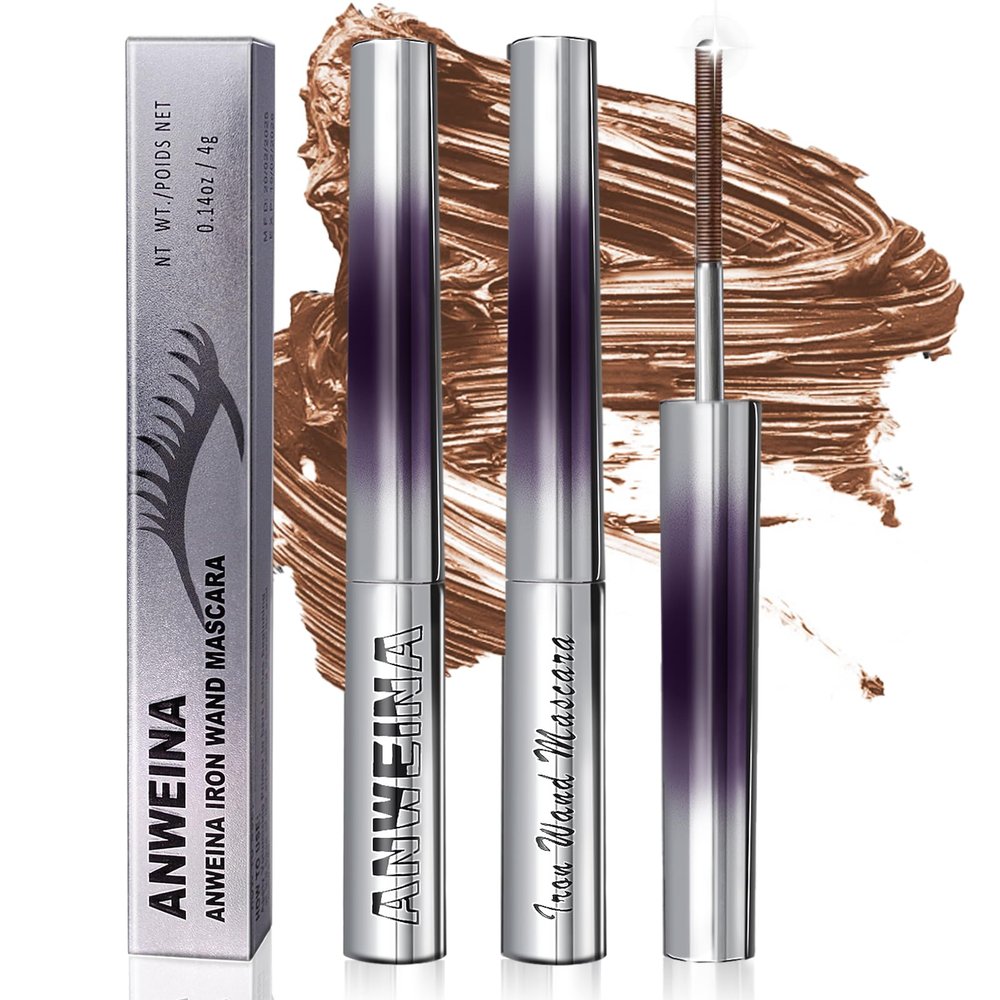 2PCS Upgrade Iron Wand Mascara, Telescopic Tubing Mascara Black Washable Metal WandMascara, 3D Curling Iron Wand Fiber Lash ExtensionMascara Non-Clumping Smudge-Proof Long Lasting No-Flake