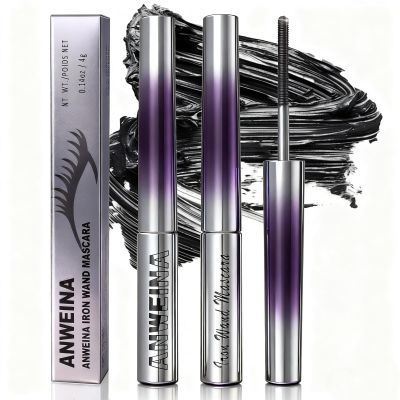 2PCS Upgrade Iron Wand Mascara, Telescopic Tubing Mascara Black Washable Metal WandMascara, 3D Curling Iron Wand Fiber Lash ExtensionMascara Non-Clumping Smudge-Proof Long Lasting No-Flake
