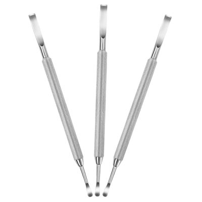 Ipetboom 3pcs Stainless Steel Nail Cuticle Remover Dual-ended Nail Pusher Cuticle Tools for Manicure and Pedicure