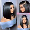 13X4 HD Bone Straight Lace Frontal Human Hair Brazilian Short Bob Wig Braiding view 3