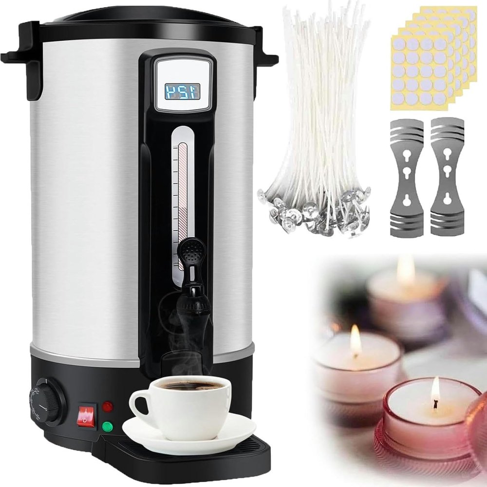 Candle Wax Melter - 8L-35L Double-Layer Insulation, 2-in-1 Electric Heating Water Bucket, Boil Water & Melt Wax, 80-212F Temperature, Ideal for Household & Commercial Use