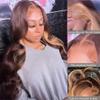 13X4 Synthetic Lace Front Wigs Body Wave Frontal 180% Density For Women Pre Plucked Wig view 3