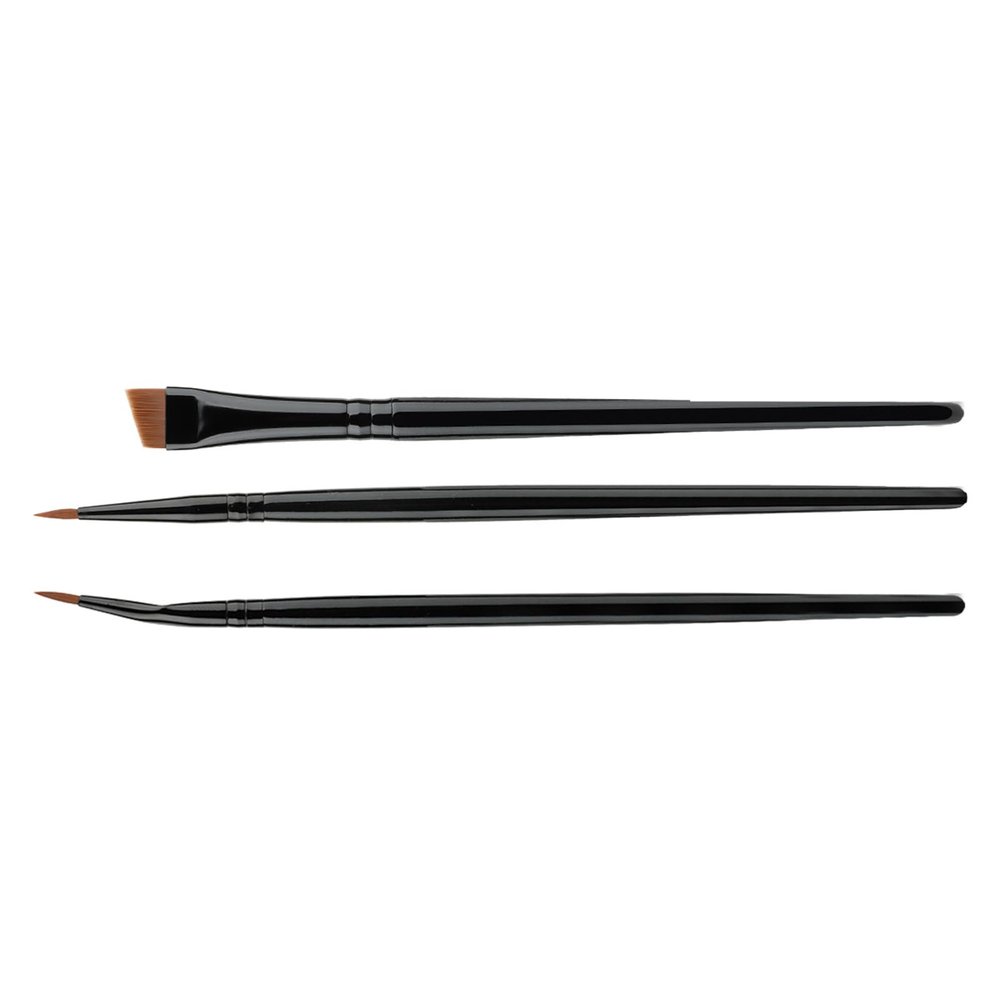 3pcs Precise Angled Eyeliners Brush Set For Stylish Eye Makeup Soft Synthetic Bristles For Beginners And Professional