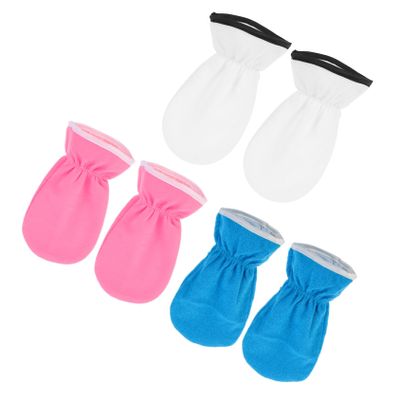 BATHVEVE 3pairs Paraffin Wax Mitts for Hand Spa Care Moisturizing Gloves for Dry Skin Treatment Reusable Exfoliating Hand Masks White Blue Pink Color Options