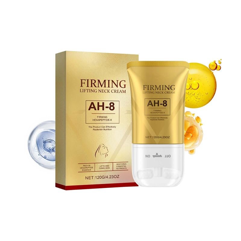 QIIZTOOZ Ah8 Firming Neck Cream, neck cream with roller,neck firming cream for Crepey Skin Body Care Comfort,neck and chest firming cream (1)
