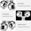 360 Rotate Face Full Body Massager Roller for Skin Lifting, Wrinkle Remover, 15.5 x 9.5 x 5.3 in, Silver view 3