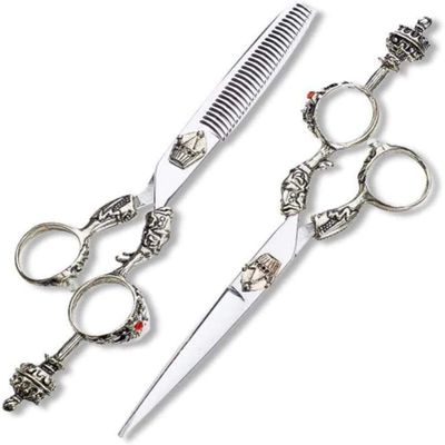 6 Inch Salon Barbers Hairdressing Set Home Use 440C Stainless Steel Hair Cutting Thinning Comb