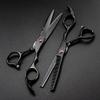 6 Inch Professional Barber Scissors, Black Hair Cutting Scissors & Thinning Shears, Ergonomic Hairdressing Shears for Salon, Home, Wet & Dry Hair Use view 1
