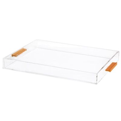 Acrylic Makeup Tray for Bathroom Counter Dry Nut Pallet Teapot Tray for Shop Jewelry Vanity and Dresser (Transparent)