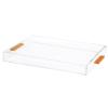 Acrylic Makeup Tray for Bathroom Counter Dry Nut Pallet Teapot Tray for Shop Jewelry Vanity and Dresser (Transparent) view 1