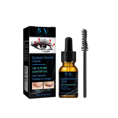 S V Organic Castor Oil Cold Pressed and Hexane Free, 100% Pure Castor Oil for Hair, Eyelashes, Eyebrows and Skin Care